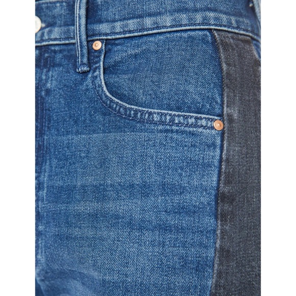 MOTHER Superior The Lil Half Pipe Flood Barrel Jeans Black Blue 24 - Picture 13 of 16